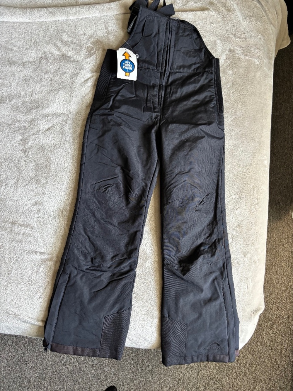 Polar Edge Snow Bibs Youth M Black Insulated Ski Overalls Winter Pants